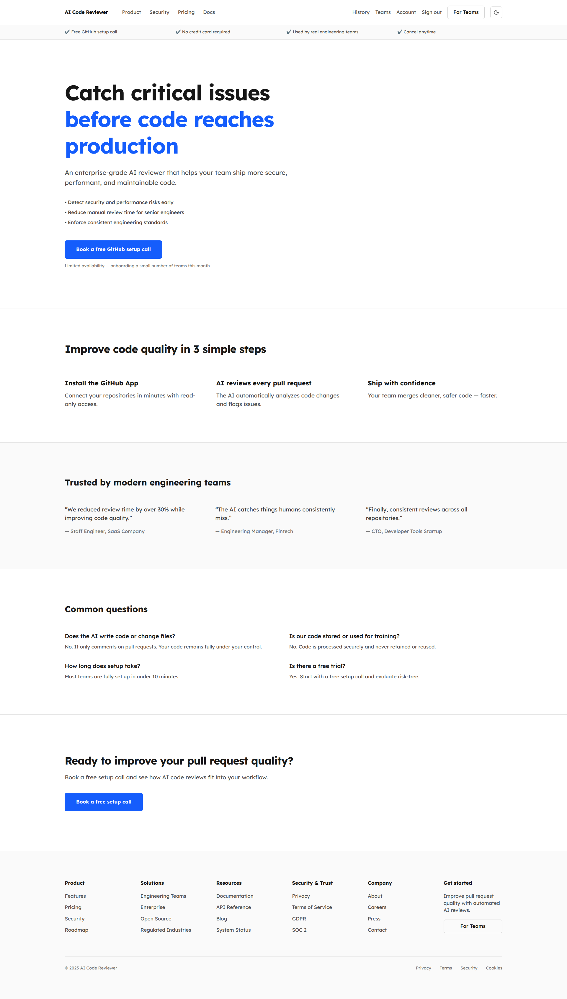 Landing page & Product Overview